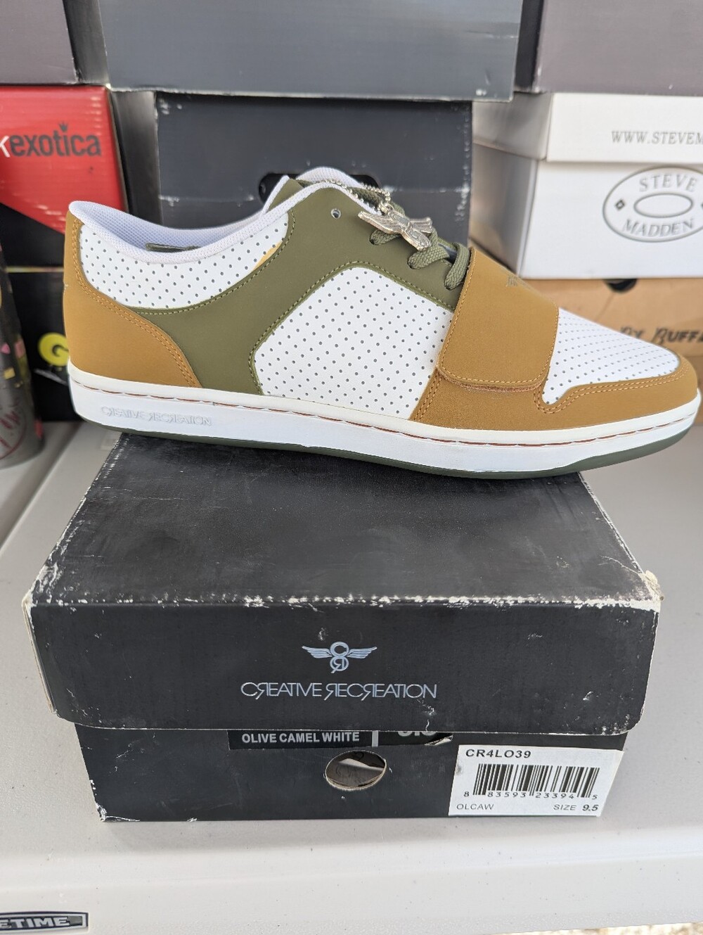 Creative Recreation Cesario Lo, Olive/Camel/White Shoe, Men's 9.5, New